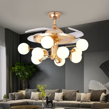 Milky Moon Chandelier Fan