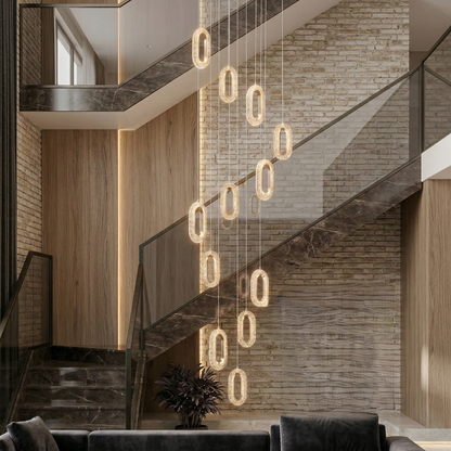 Crystal Glow Pendant Duplex Chandelier