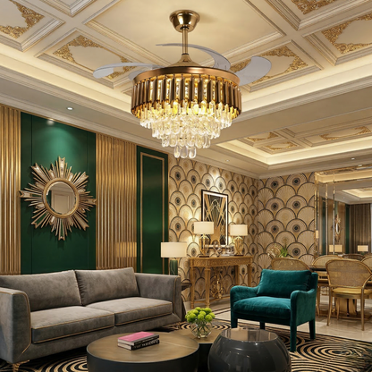 Aurielle Crown Chandelier Fan