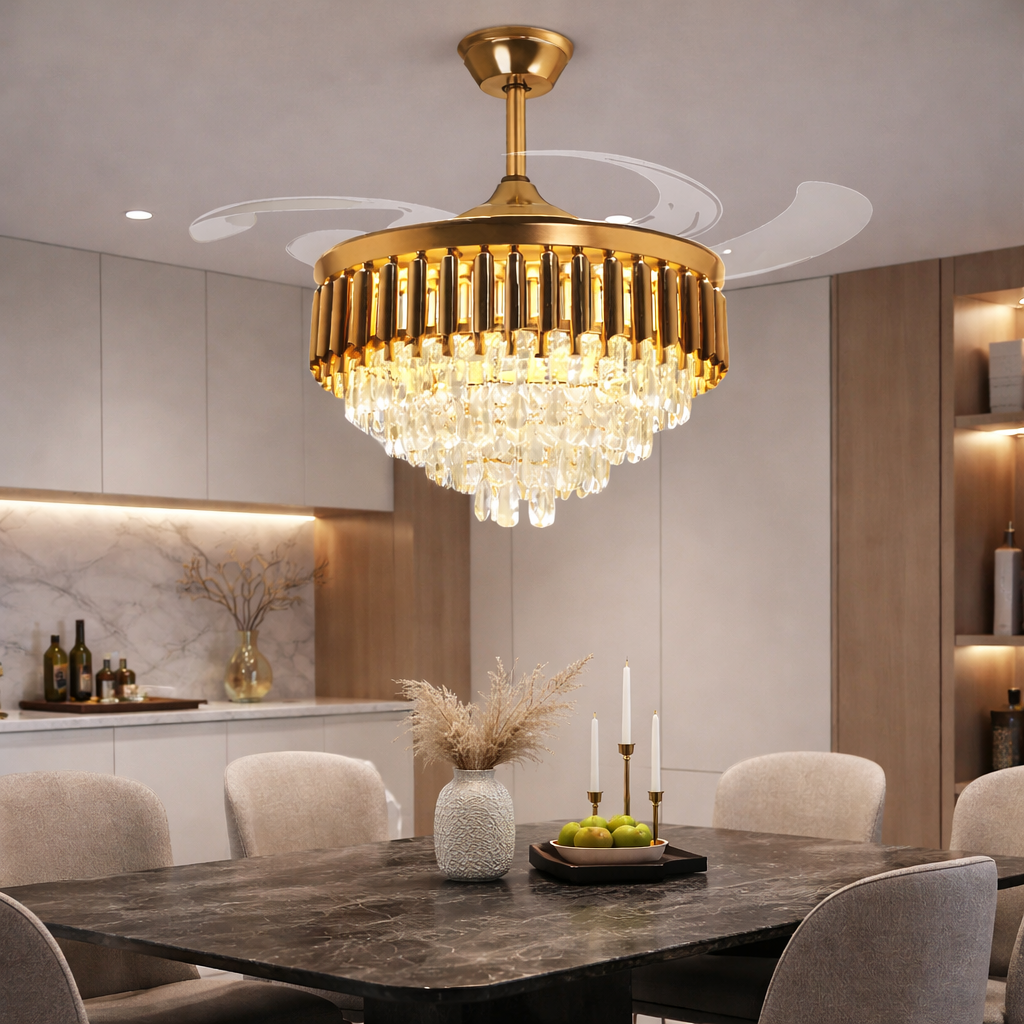 Aurielle Crown Chandelier Fan