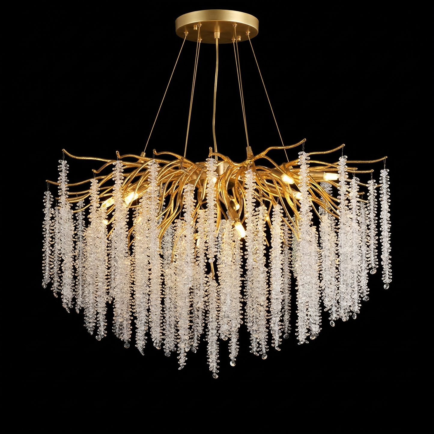 The Golden Wisteria Cascade Round Chandelier