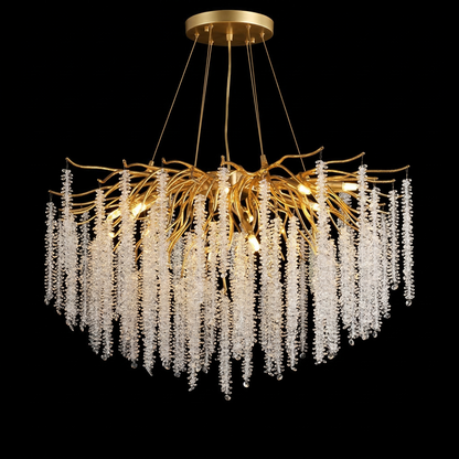 The Golden Wisteria Cascade Round Chandelier