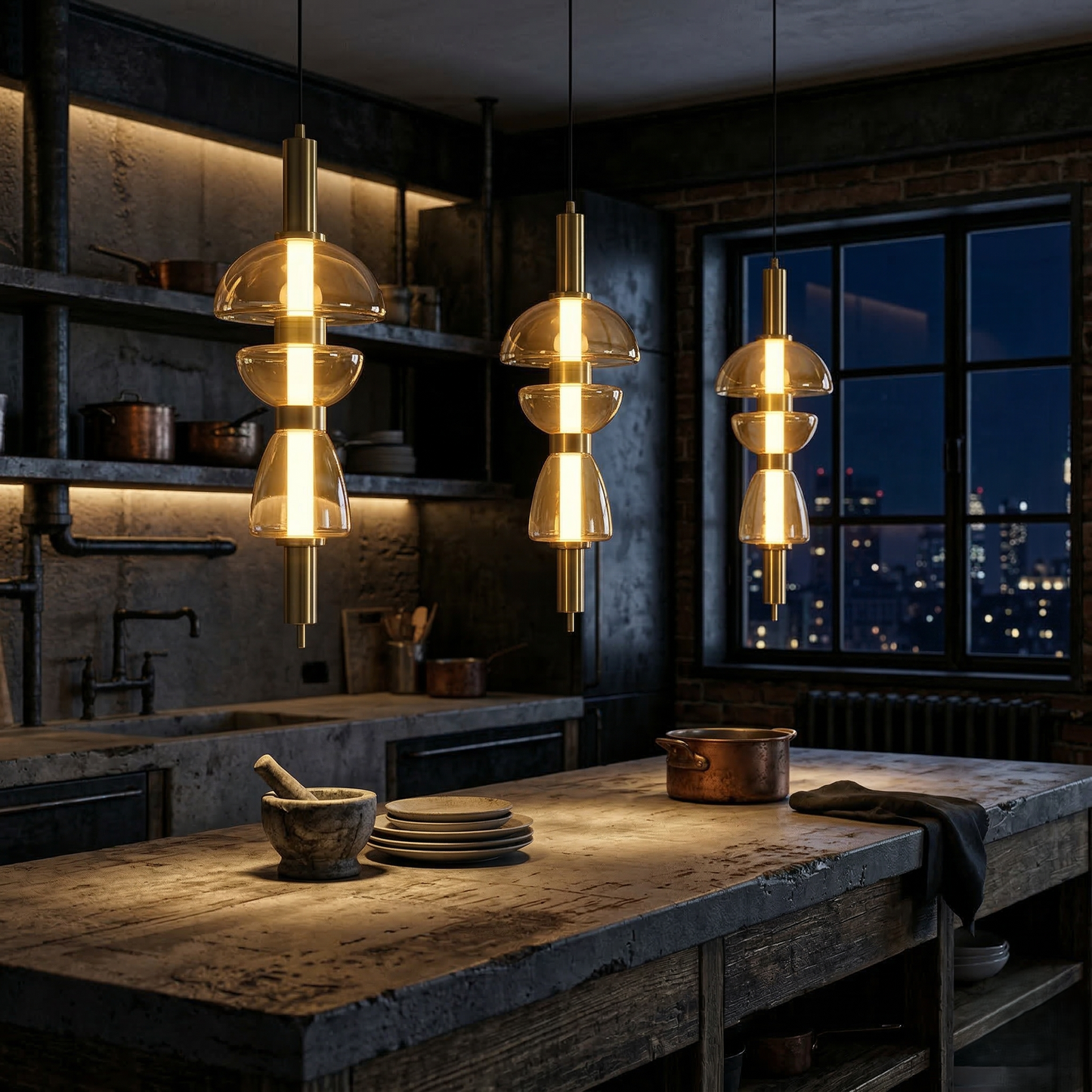 Dome Metal Glass Pendant Light