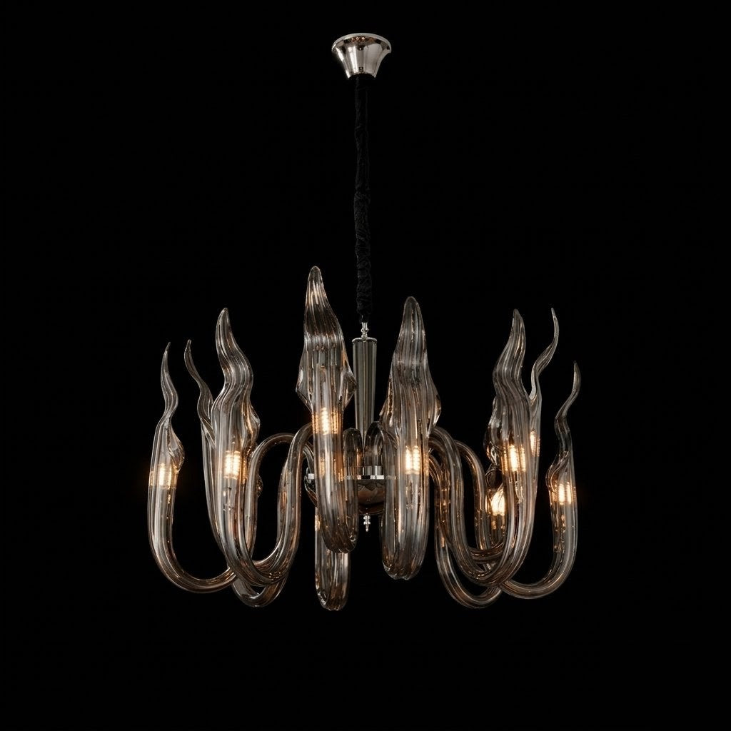Swirling Glass Art Chandelier