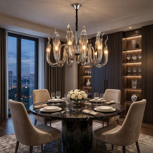 Swirling Glass Art Chandelier
