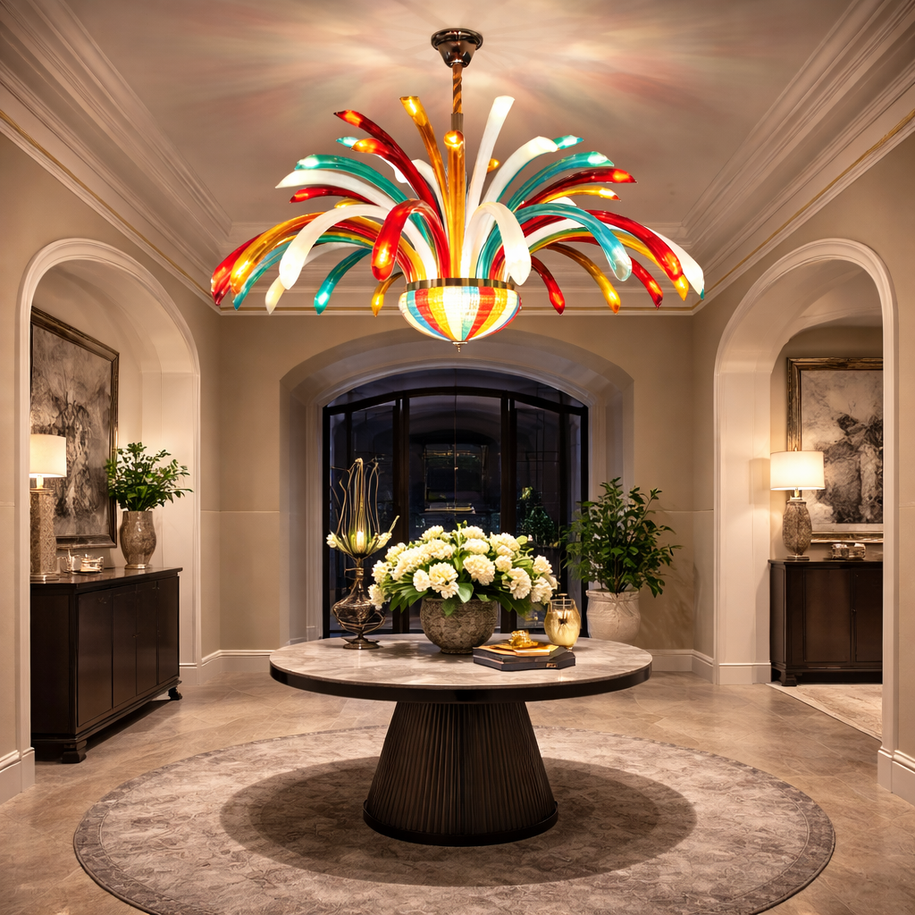 Polychromatic Round Chandelier