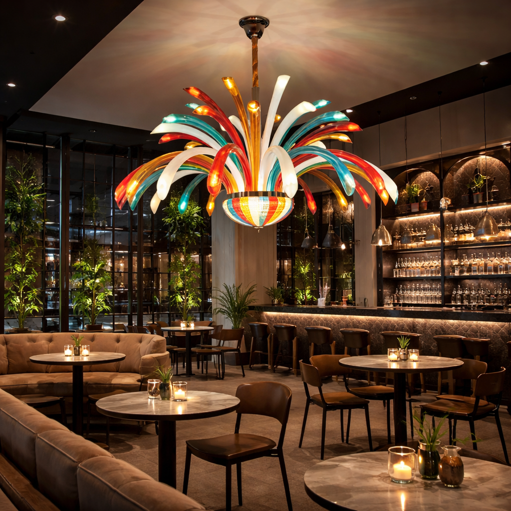 Polychromatic Round Chandelier