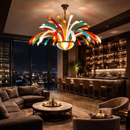 Polychromatic Round Chandelier