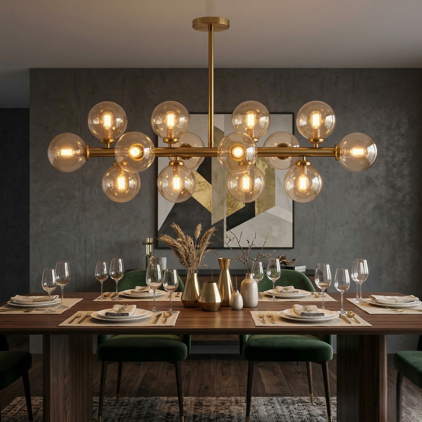 Crystal Globe Dining Chandelier