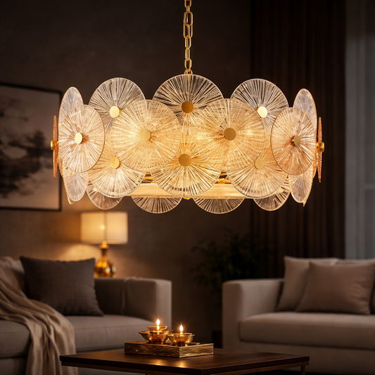 Sunburst Round Chandelier