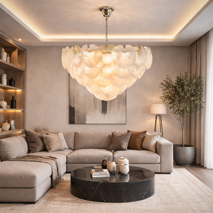 Frosted Elegance Round Chandelier
