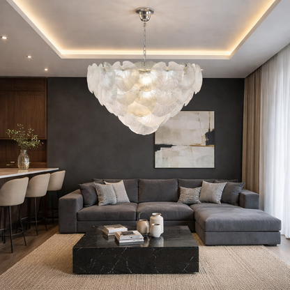 Frosted Elegance Round Chandelier