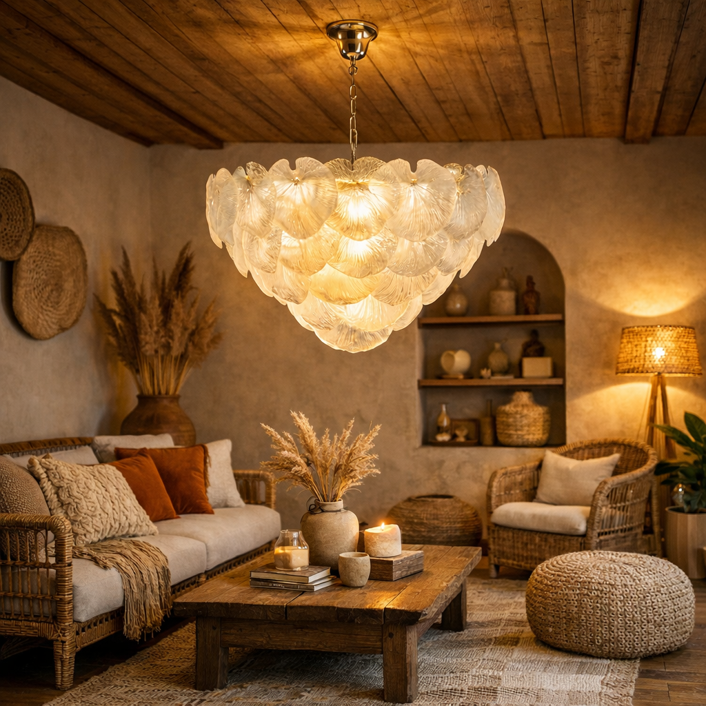 Frosted Elegance Round Chandelier