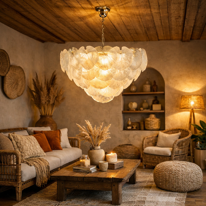 Frosted Elegance Round Chandelier