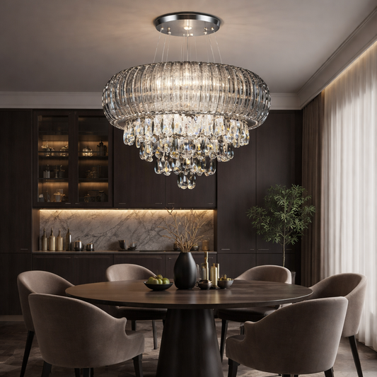 Onyx Drop Crystal Chandelier