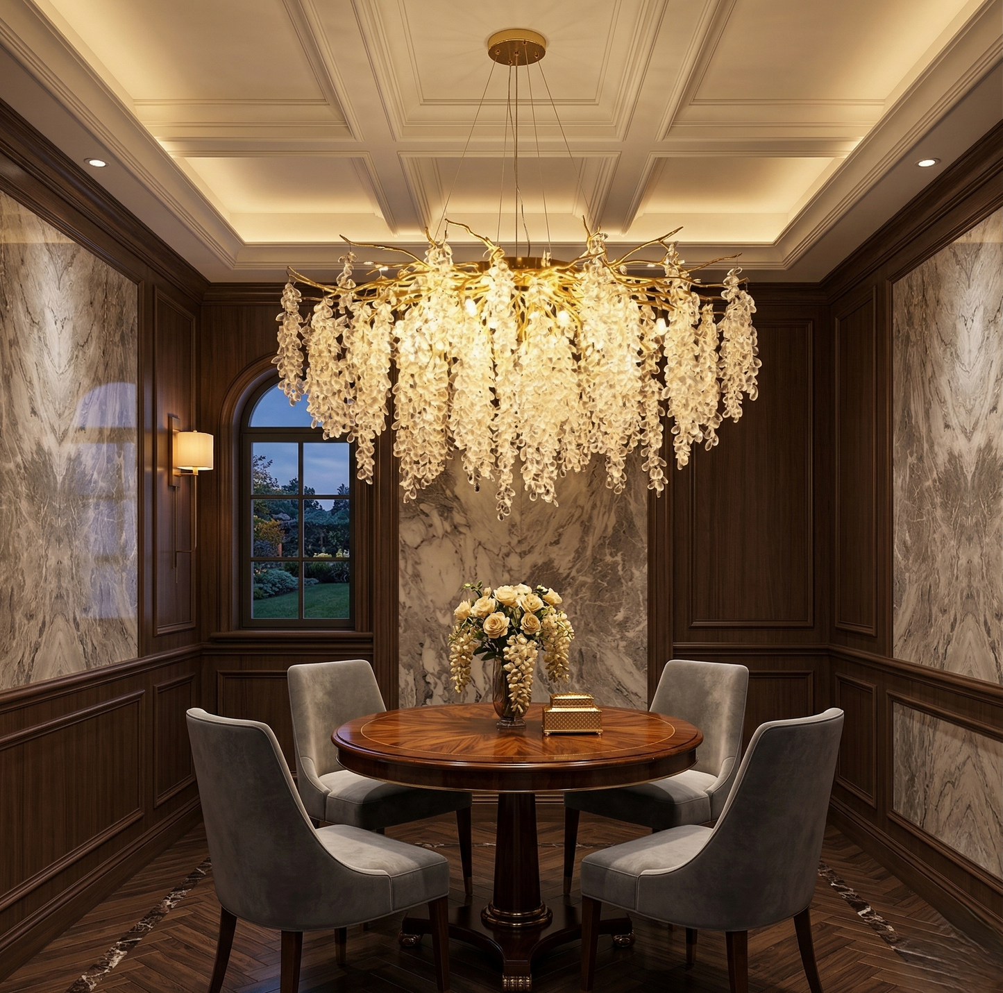 The Crystal Petal Round Chandelier