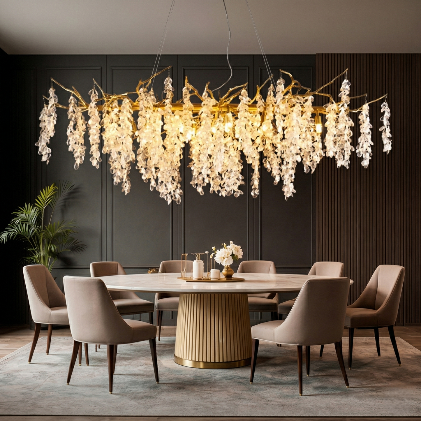 The Crystal Petal Dining Chandelier