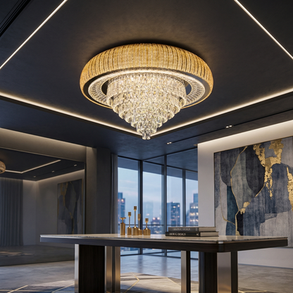 Luxe Crown Crystal Chandelier
