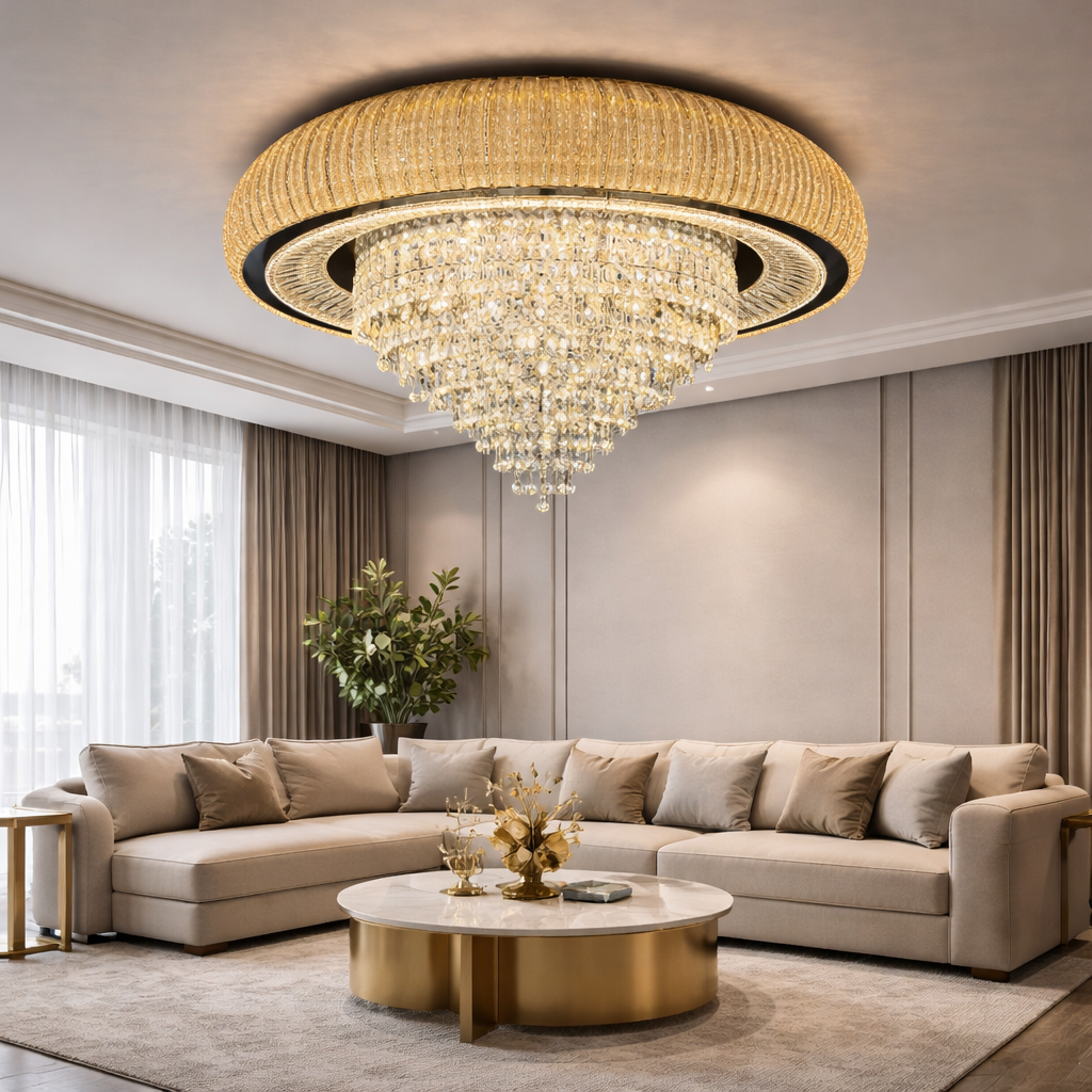 Luxe Crown Crystal Chandelier