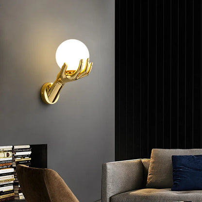 Golden Hand Wall Light