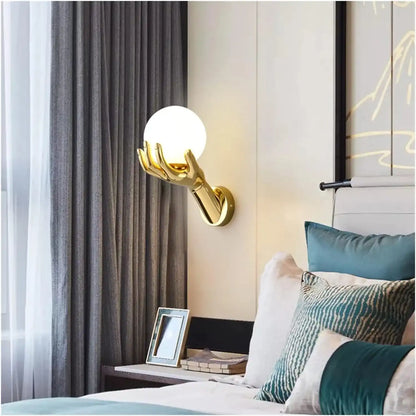Golden Hand Wall Light