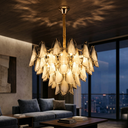 Opal Leaf Round Chandelier
