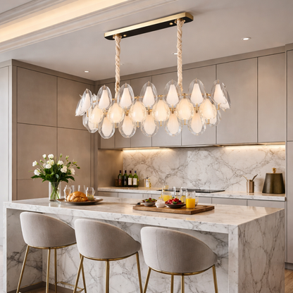 Opal Leaf Dining Chandelier
