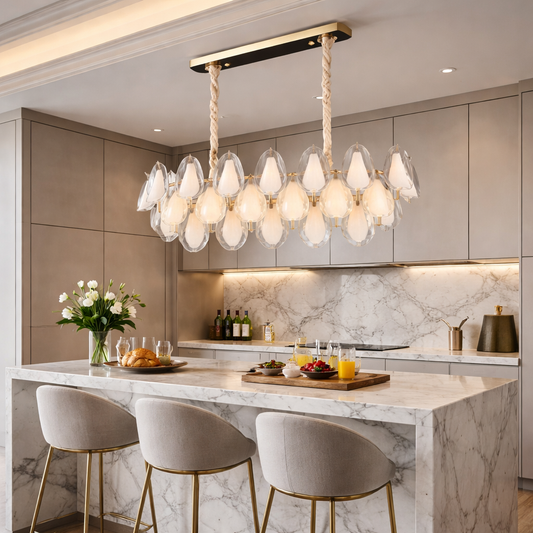 Opal Leaf Dining Chandelier