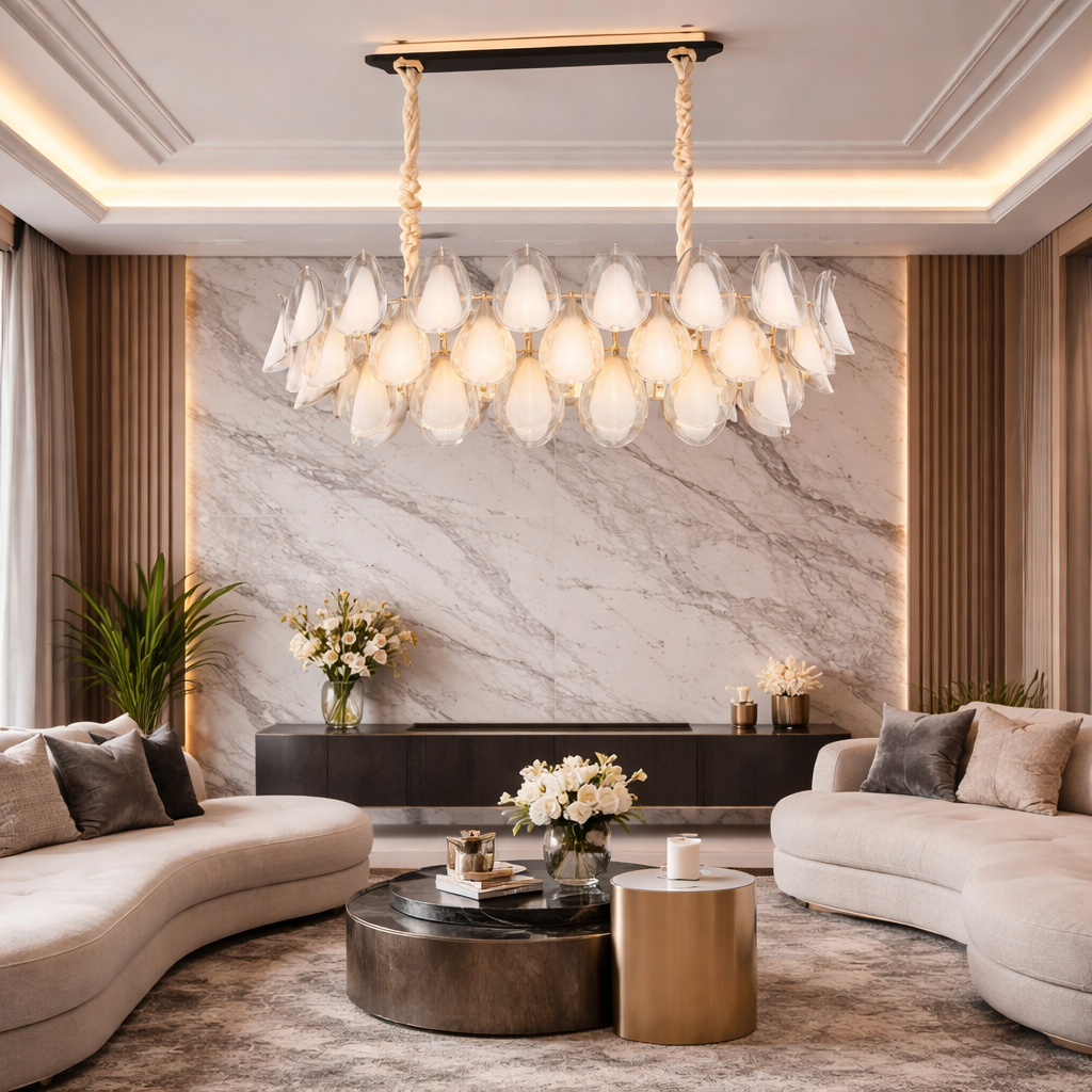 Opal Leaf Dining Chandelier