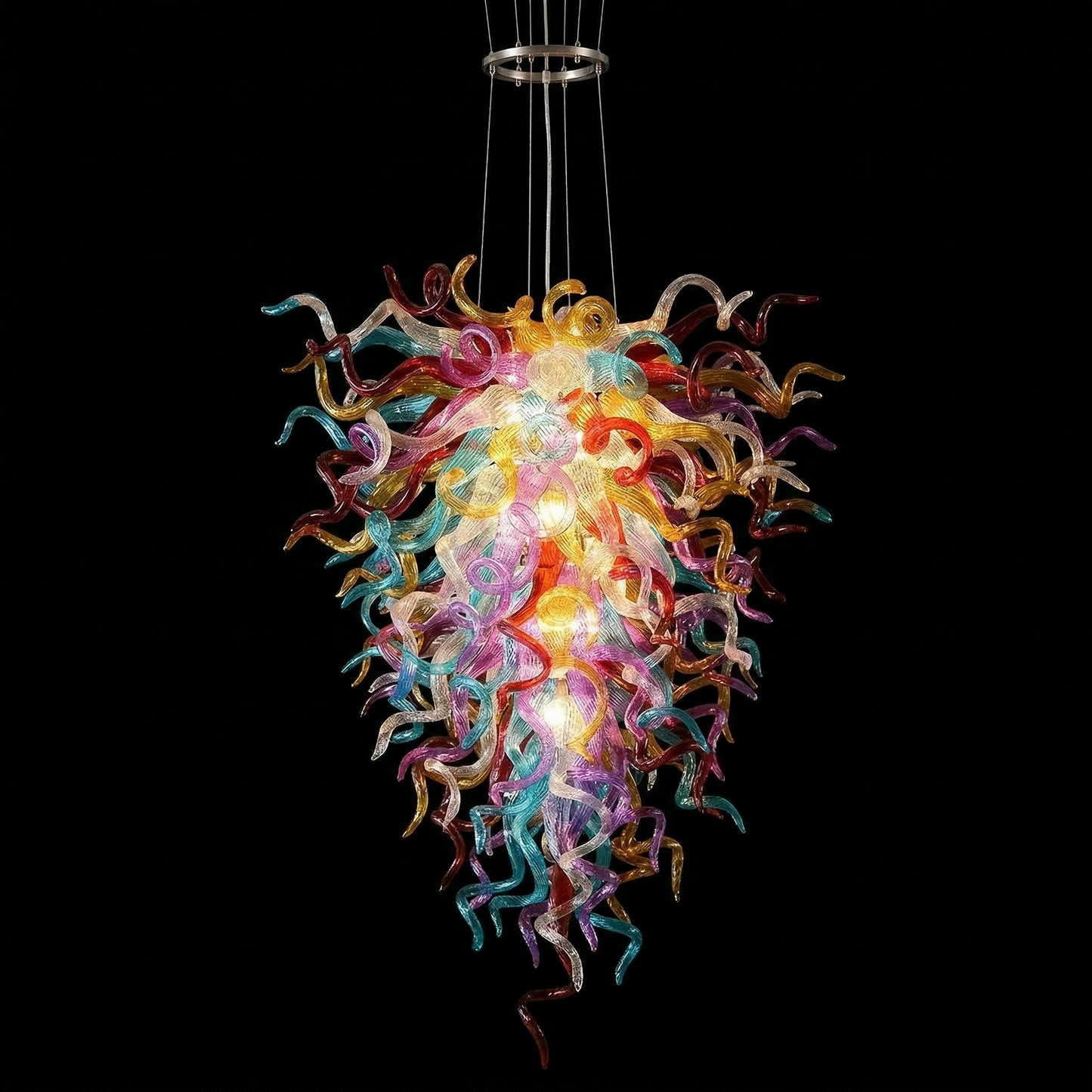 Prismatic Cascade Art-Glass Chandelier