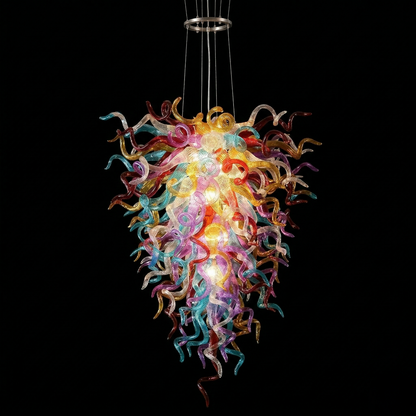 Prismatic Cascade Art-Glass Chandelier