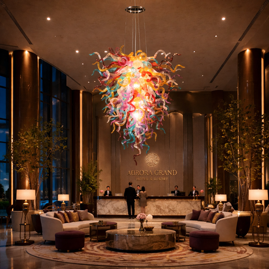 Prismatic Cascade Art-Glass Chandelier