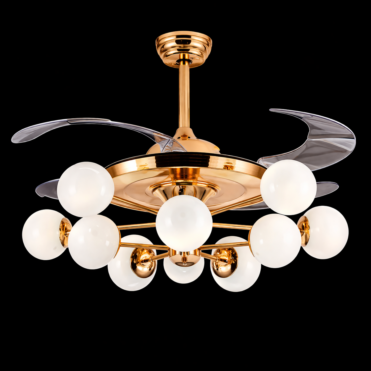Milky Moon Chandelier Fan