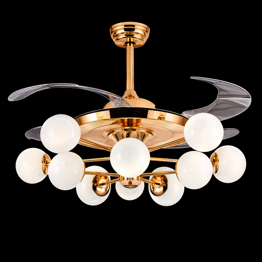 Milky Moon Chandelier Fan