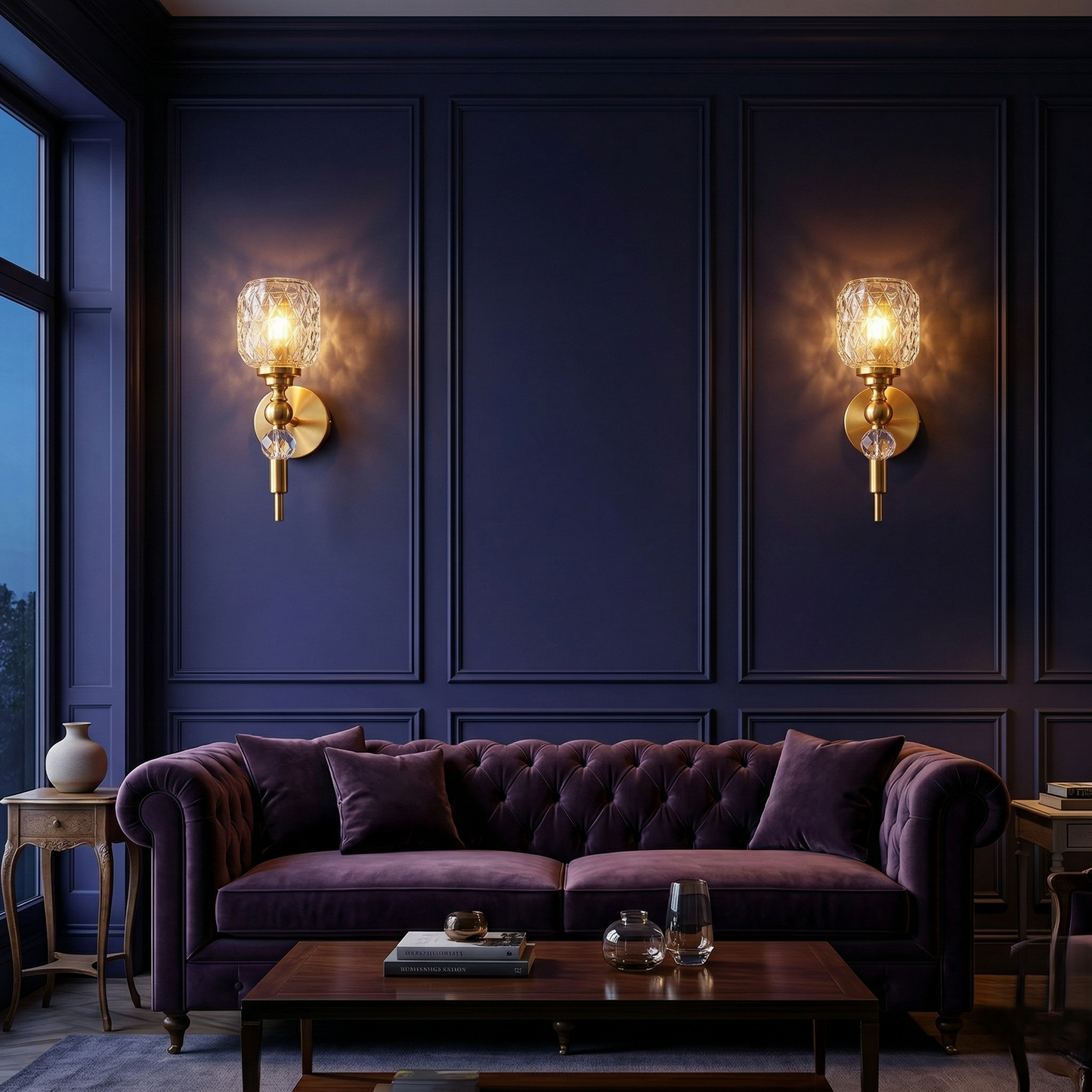 Elara Brushed Gold Wall Light