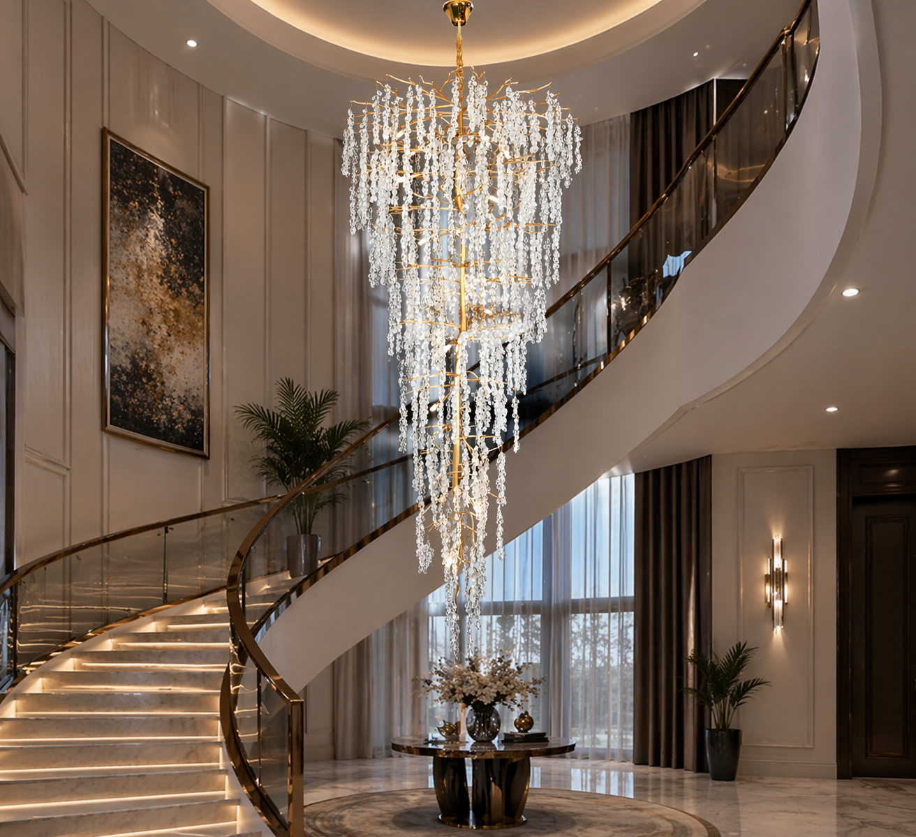 The Crystal Petal Duplex Chandelier