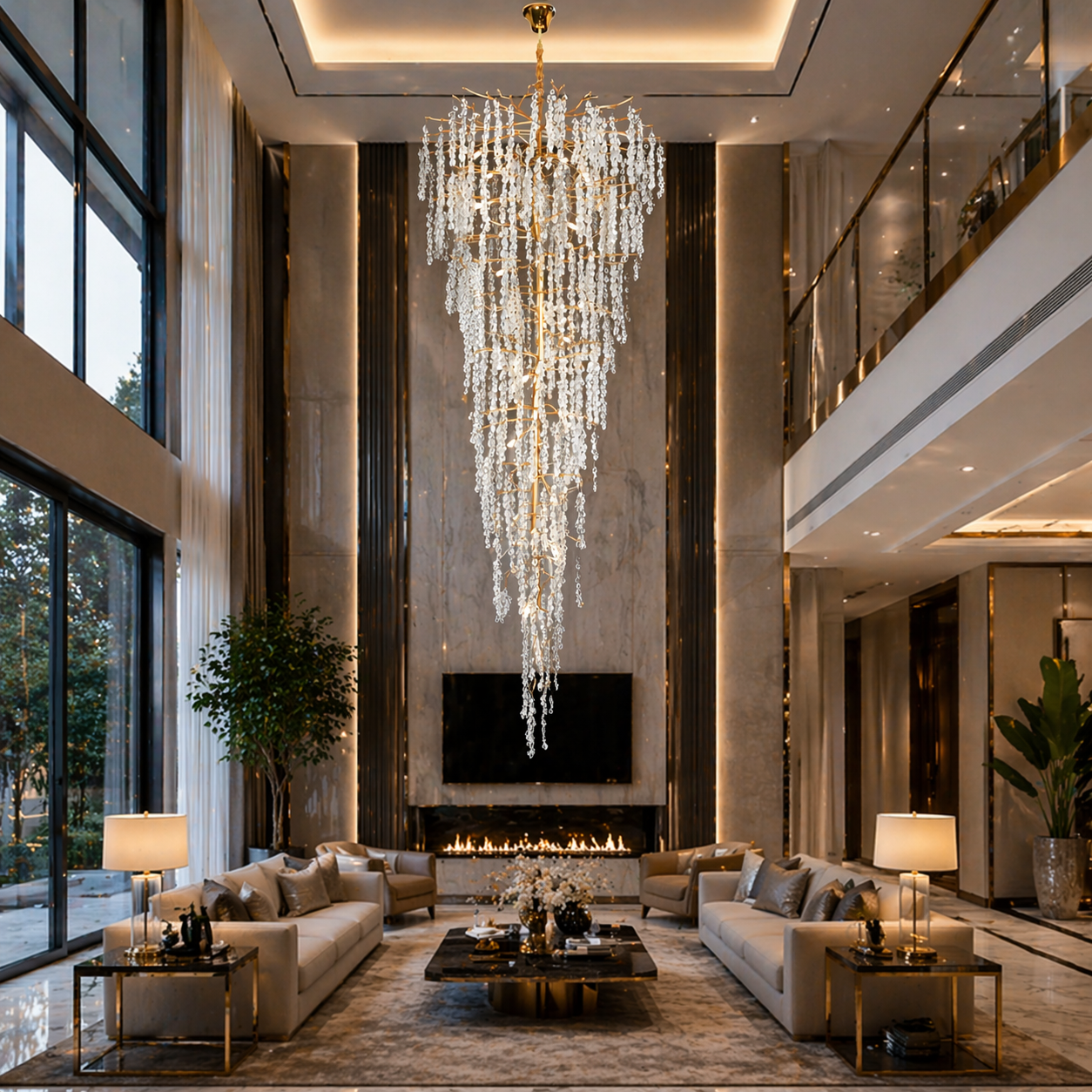 The Crystal Petal Duplex Chandelier