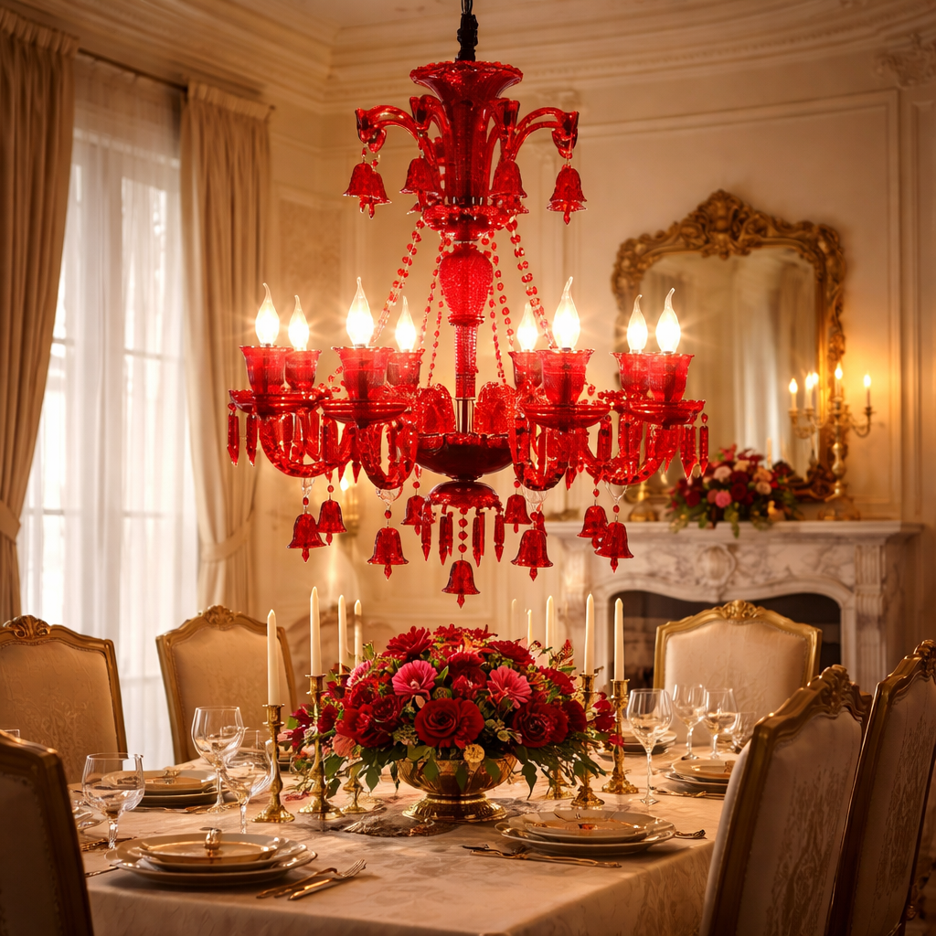 Red Luxe Italian Chandelier