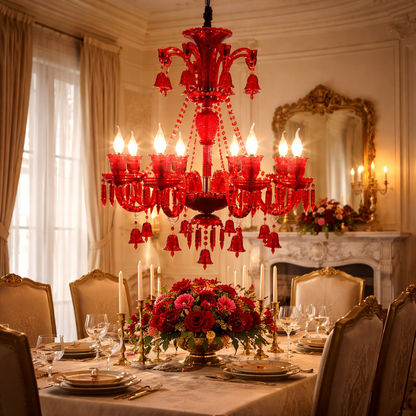 Red Luxe Italian Chandelier