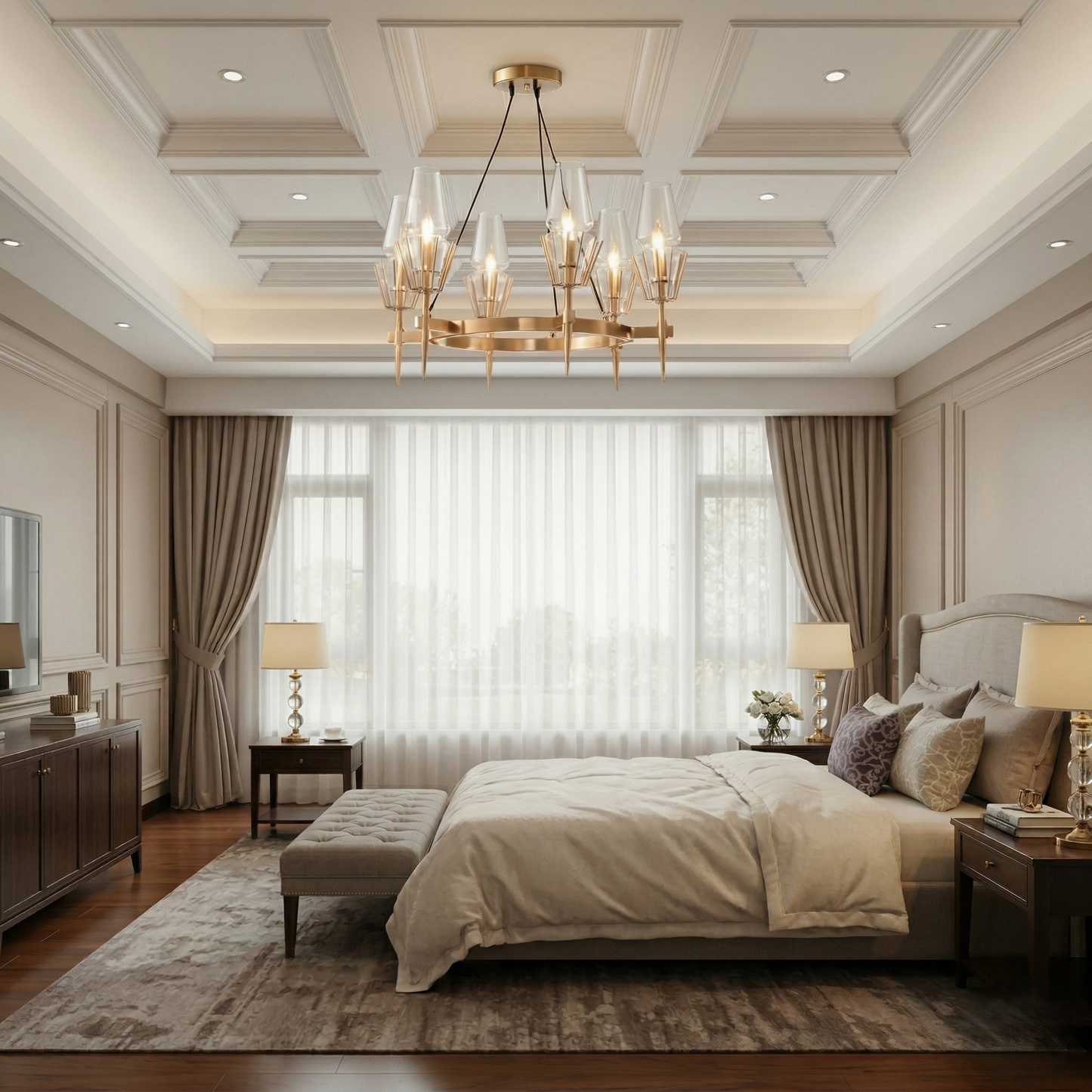 Radiant Glass Round Chandelier