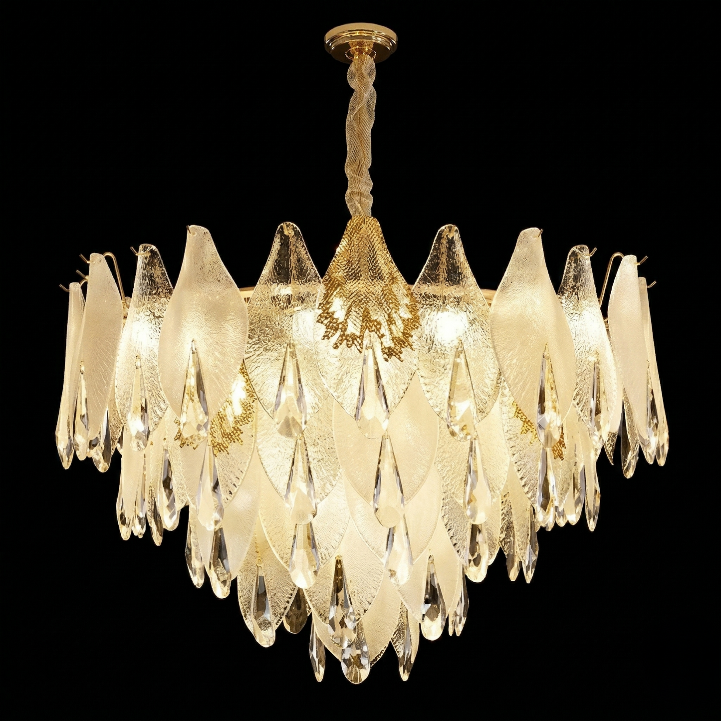 The Murano-Style Frosted Petal Chandelier