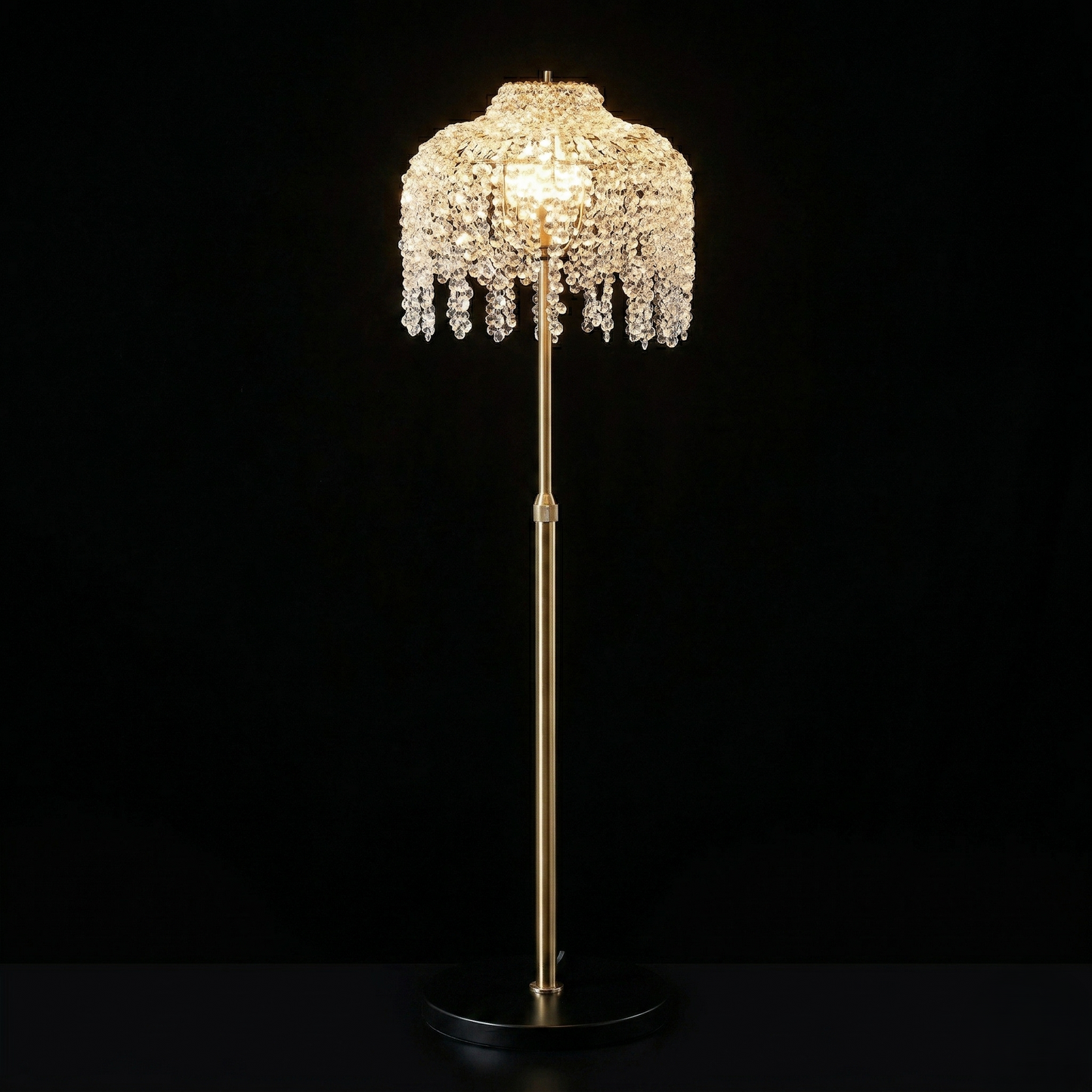 The Madison Waterfall Crystal Floor Lamp