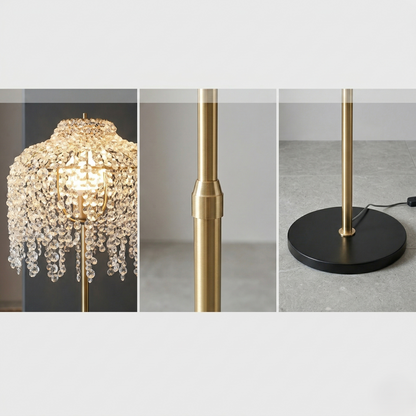 The Madison Waterfall Crystal Floor Lamp