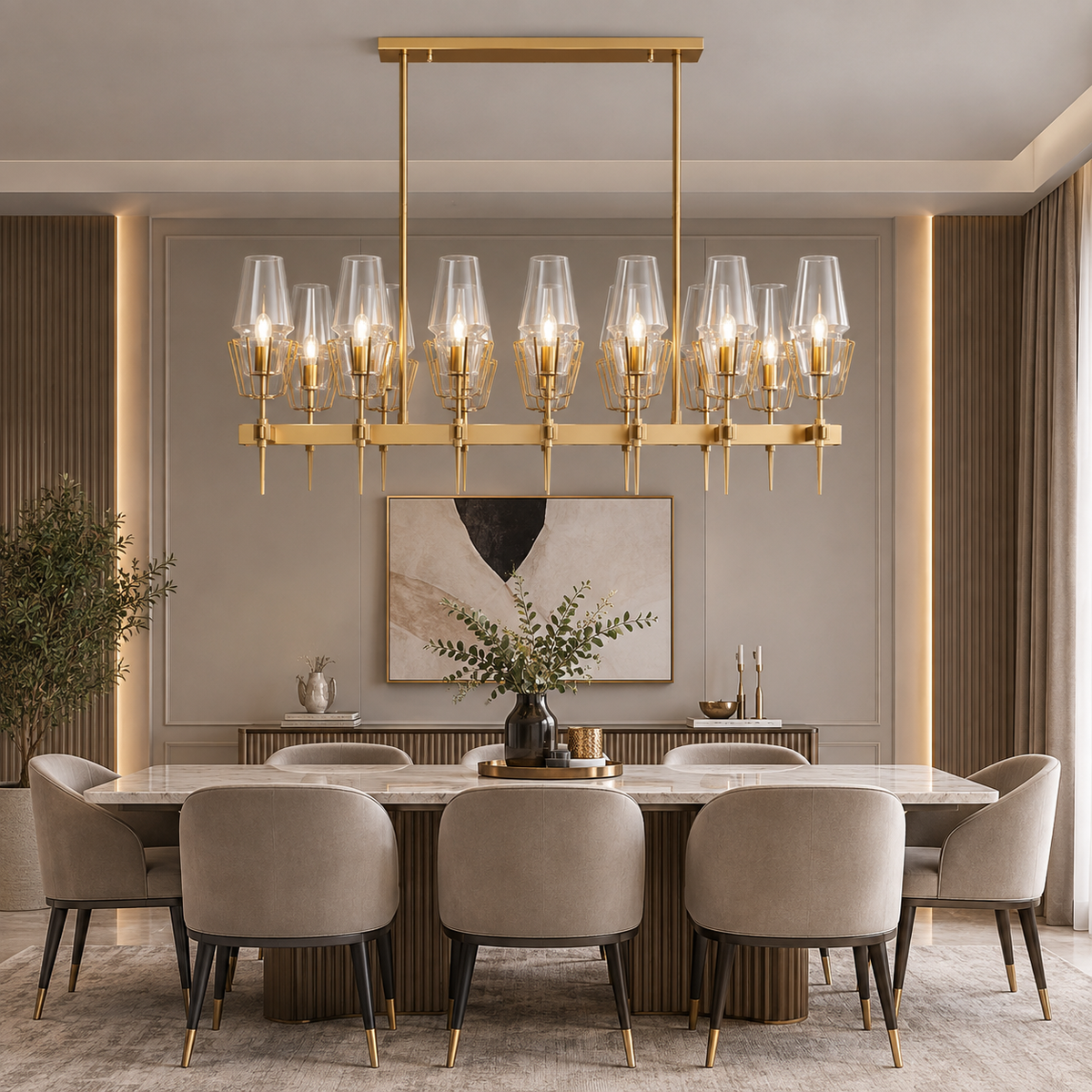 Radiant Glass Dining Chandelier