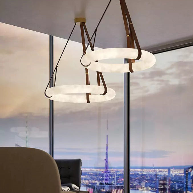 Halo – Sculptural Marble Pendant Chandelier