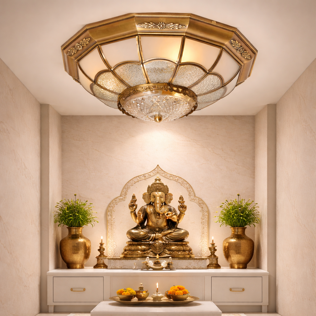 Royal Heritage Crystal Flush Ceiling Light