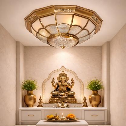 Royal Heritage Crystal Flush Ceiling Light