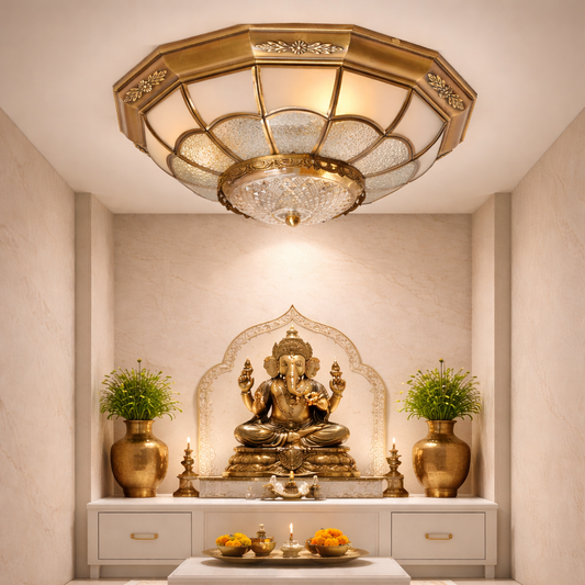Royal Heritage Crystal Flush Ceiling Light