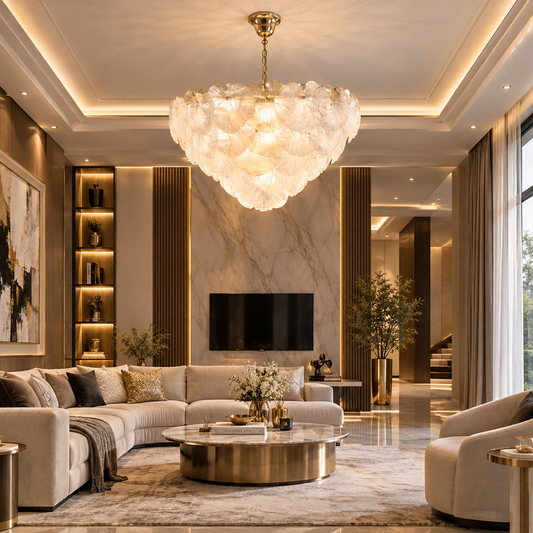 Frosted Elegance Round Chandelier