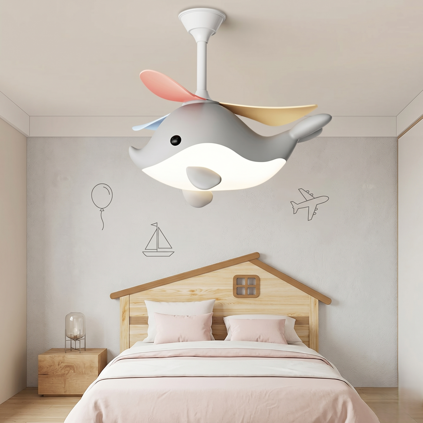 Whimsy Whale Kids Ceiling Fan